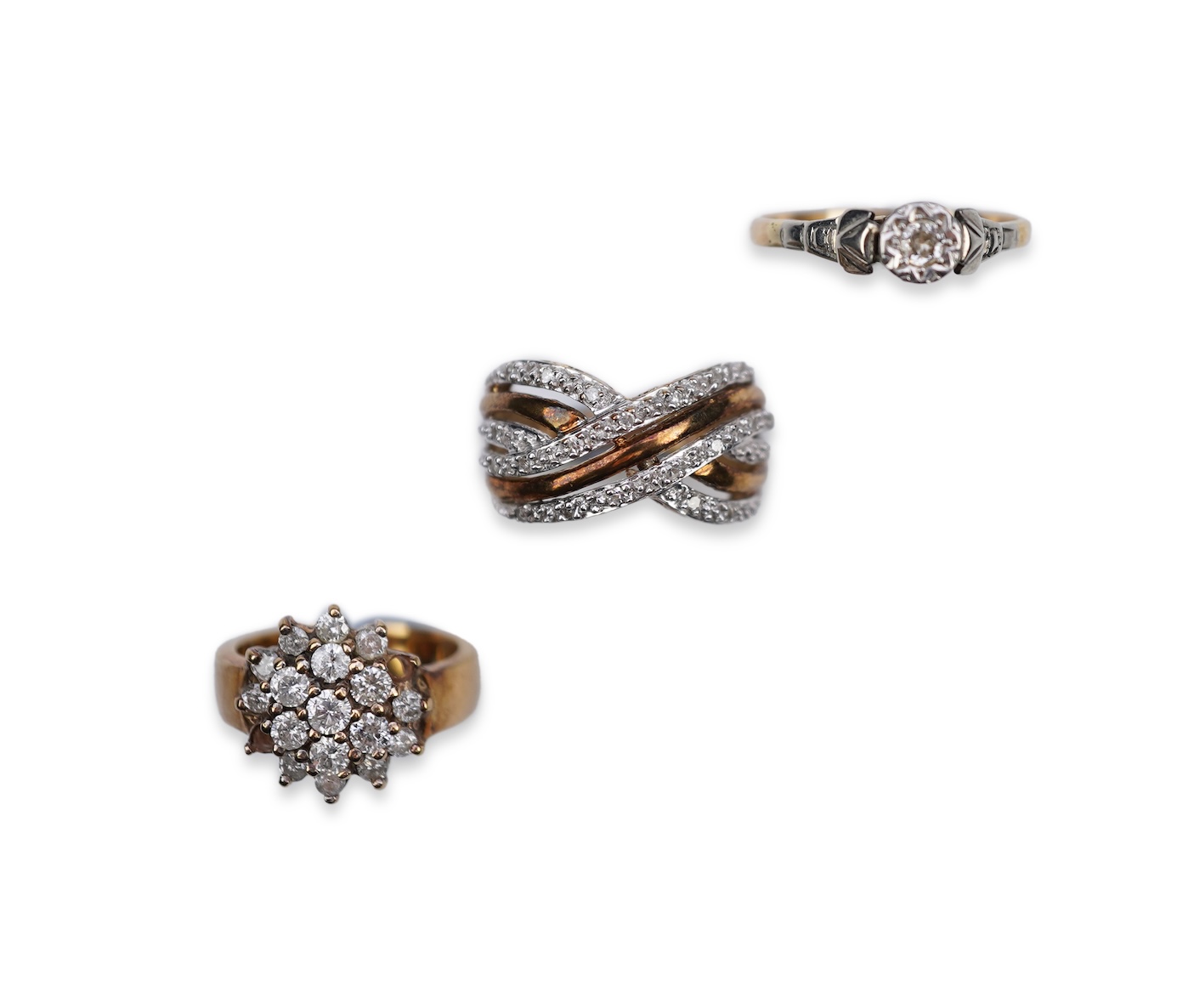 Three diamond rings
